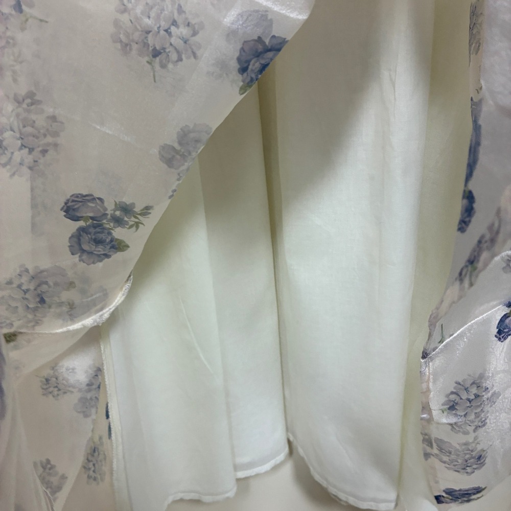 Baltic Born Smocked Floral Chiffon Midi Dress Size L Lined Roses Wedding Guest - Picture 10 of 11